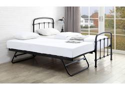 3ft Single Retro Black Overnight Guest Bed Frame 1